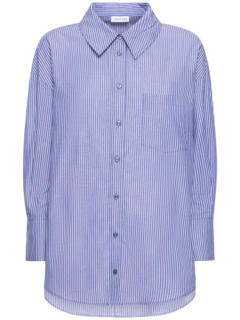 ANINE BING Mika Pinstriped Cotton Shirt