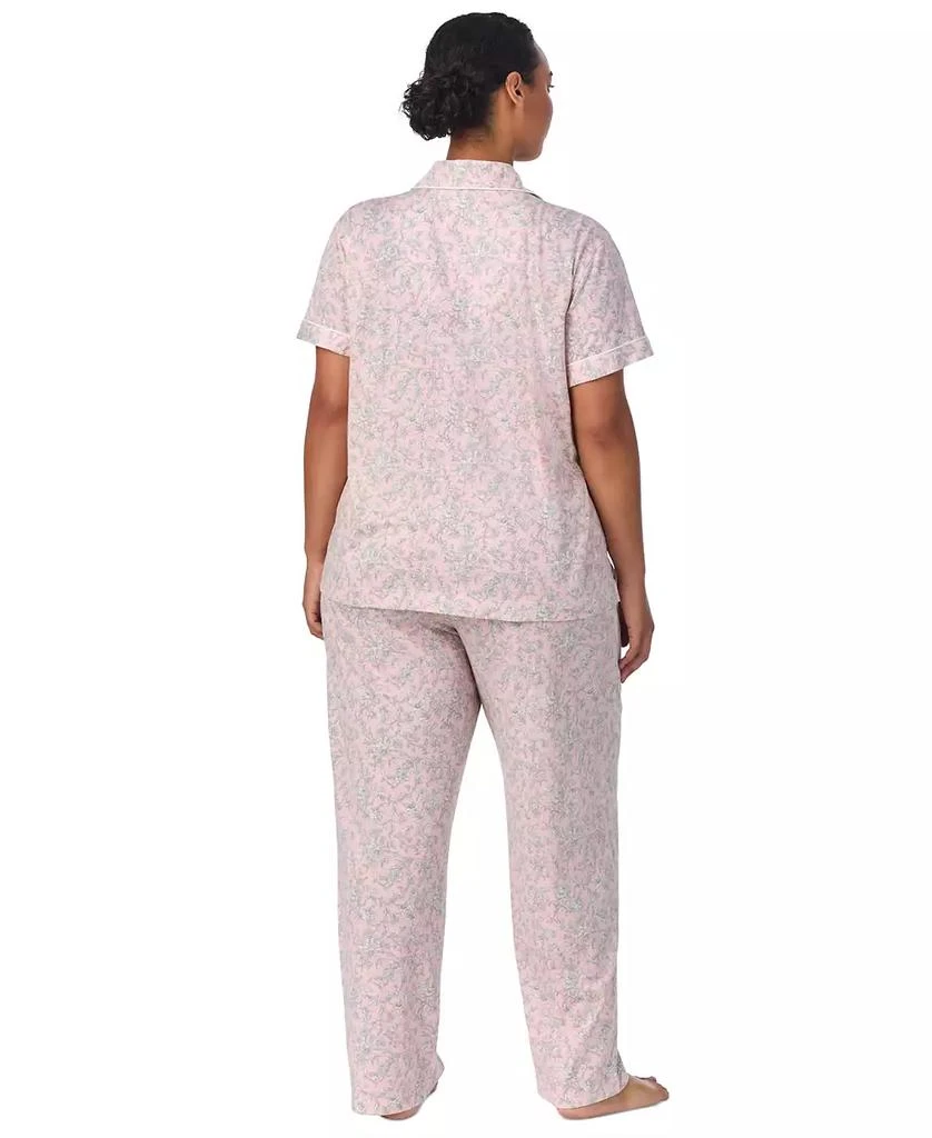 Ralph Lauren Plus Size Floral Notched-Collar Pajama Set 2