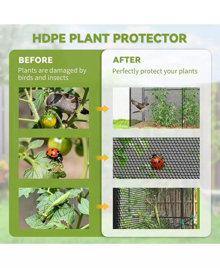 Outsunny Crop Cage, Large Plant Protection Tent with Zippe Door 4