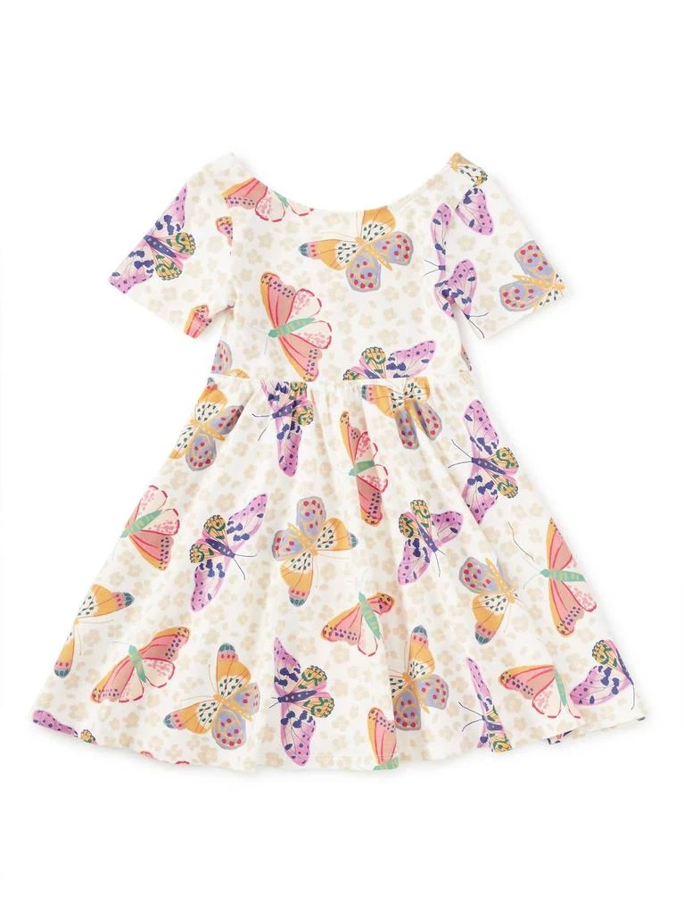 Tea Collection Twist Back Ballet Dress In Jaguar Spot Butterflies 4