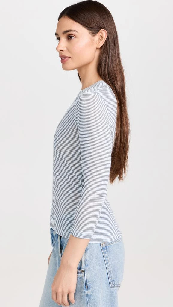 Vince Micro Stripe 3/4 Sleeve Crew Tee 3