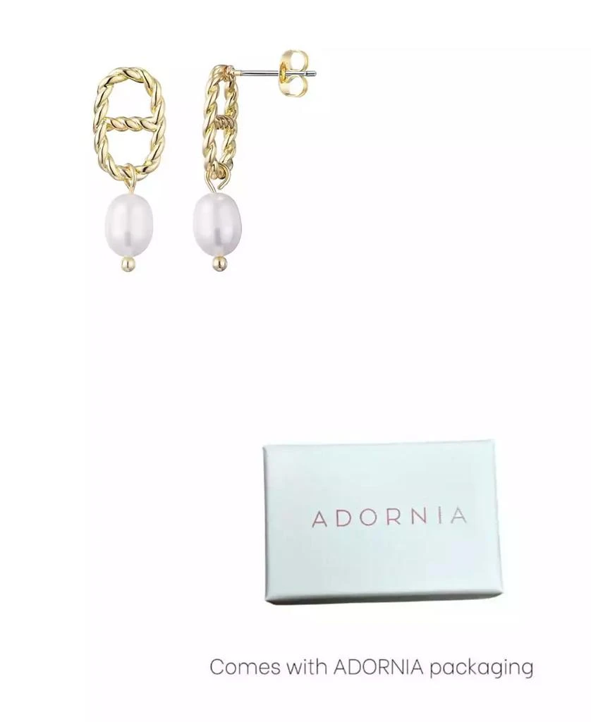 ADORNIA Gold Freshwater Pearl Mariner Link Drop Earrings 2