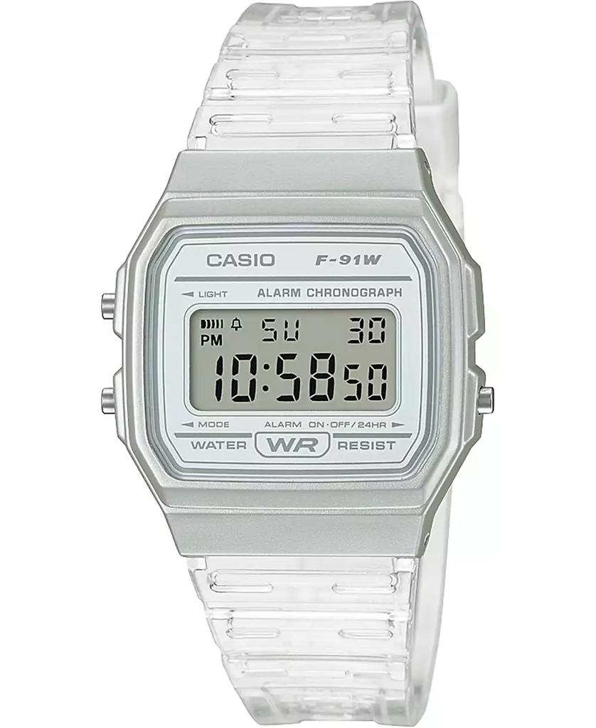 Casio Unisex Digital Clear Jelly Strap Watch 35.2mm