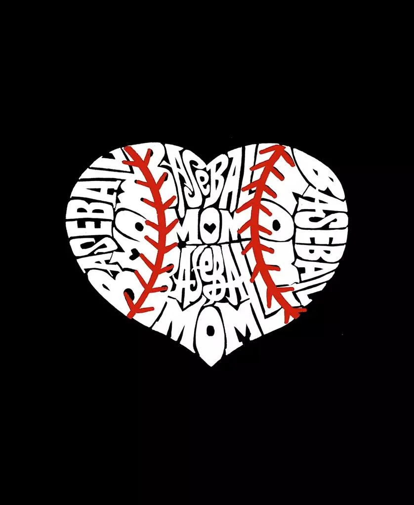 LA Pop Art Plus Size Baseball Mom Word Art V-Neck T-Shirt 2