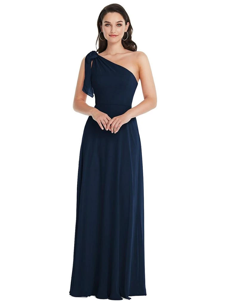 After Six Draped One-Shoulder Maxi Dress with Scarf Bow 4