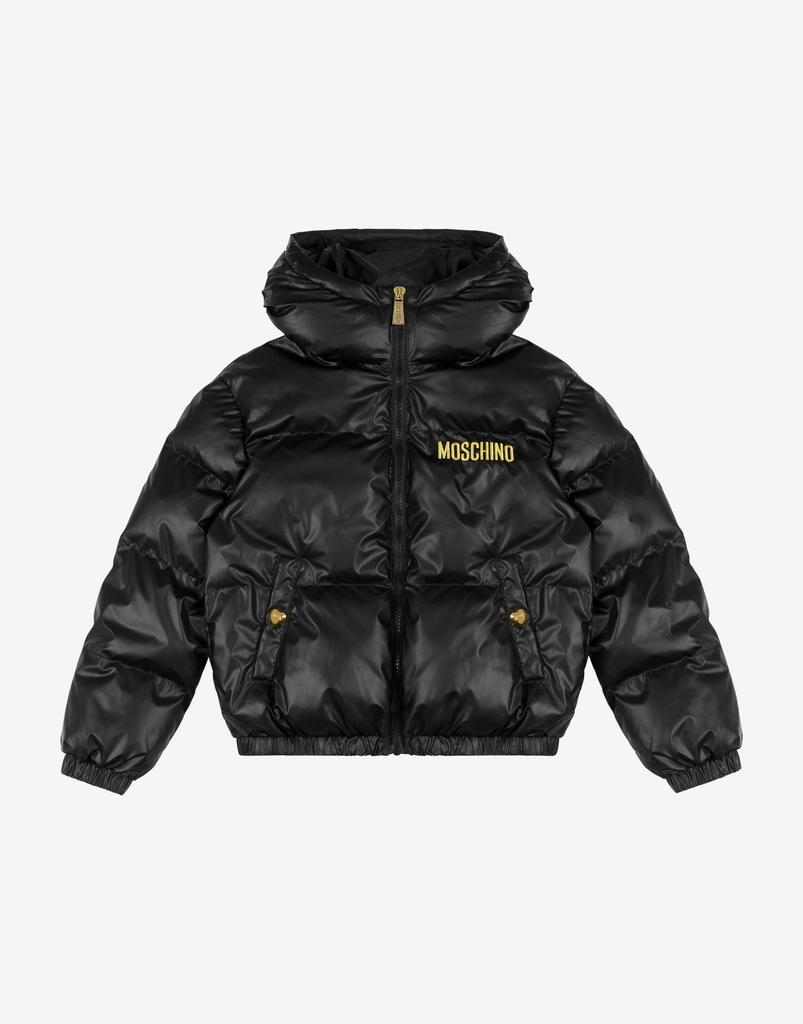 Moschino Logo Embroidery Nylon Down Jacket