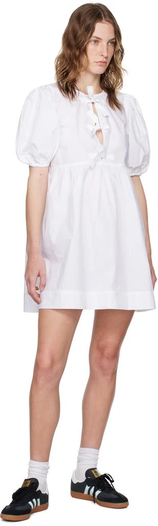 GANNI White Tie String Minidress 4