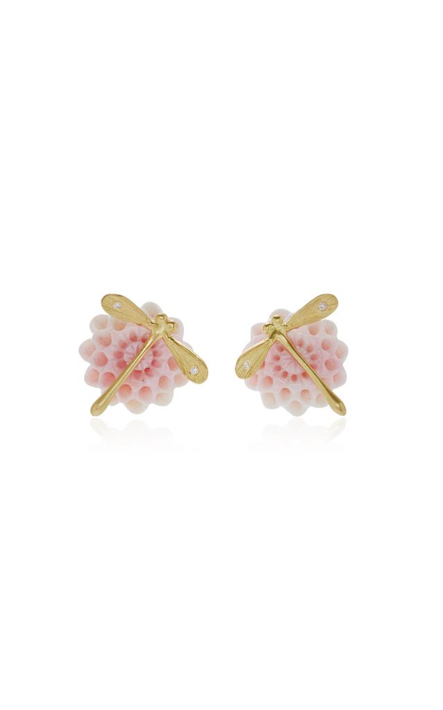 Annette Ferdinandsen Annette Ferdinandsen - 18K Yellow Pink Conch Diamond Earrings - Pink - OS - Moda Operandi - Gifts For Her