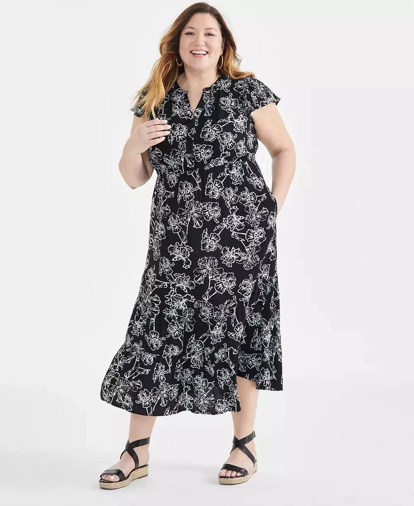 Style & Co Plus Size Ruffle Tiered Dress, Created for Macy's 1