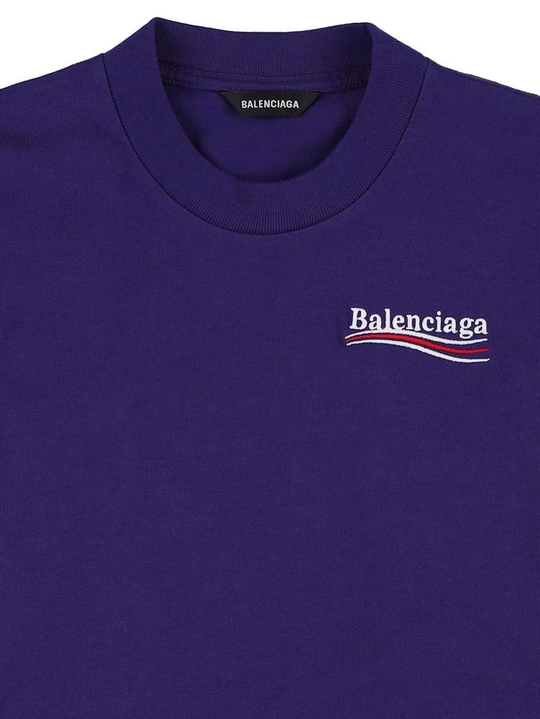 BALENCIAGA Political Embroidered Cotton T-shirt 3