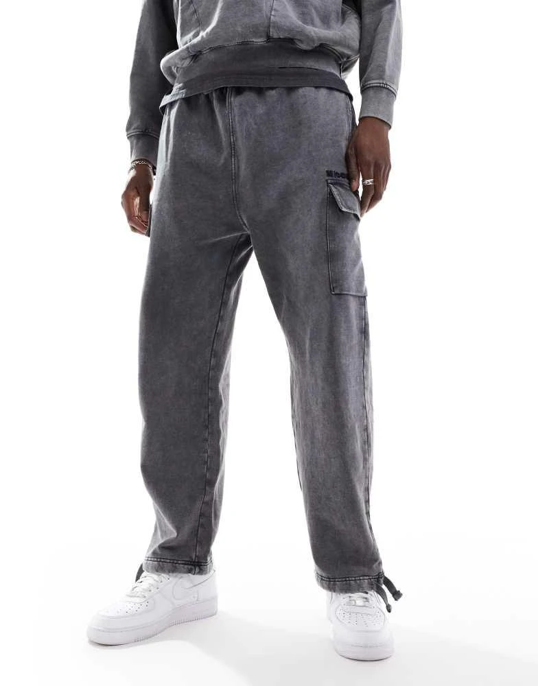 NICCE Nicce co-ord washed cargo jogger in grey 2