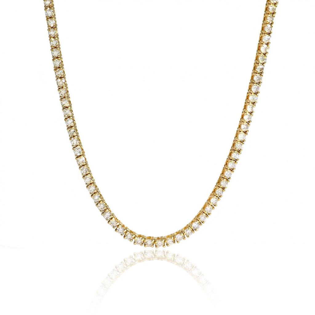 Diana M. 14 kt yellow gold, 16" diamond tennis necklace featuring 3.00 cts tw round diamonds 1