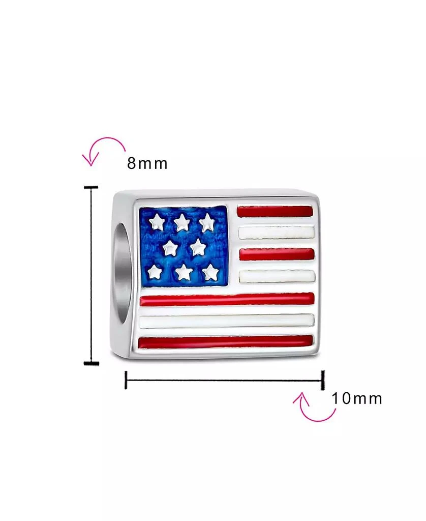 Bling Jewelry Patriotic USA Flag Star Charm Bead in Sterling Silver European Bracelets 3