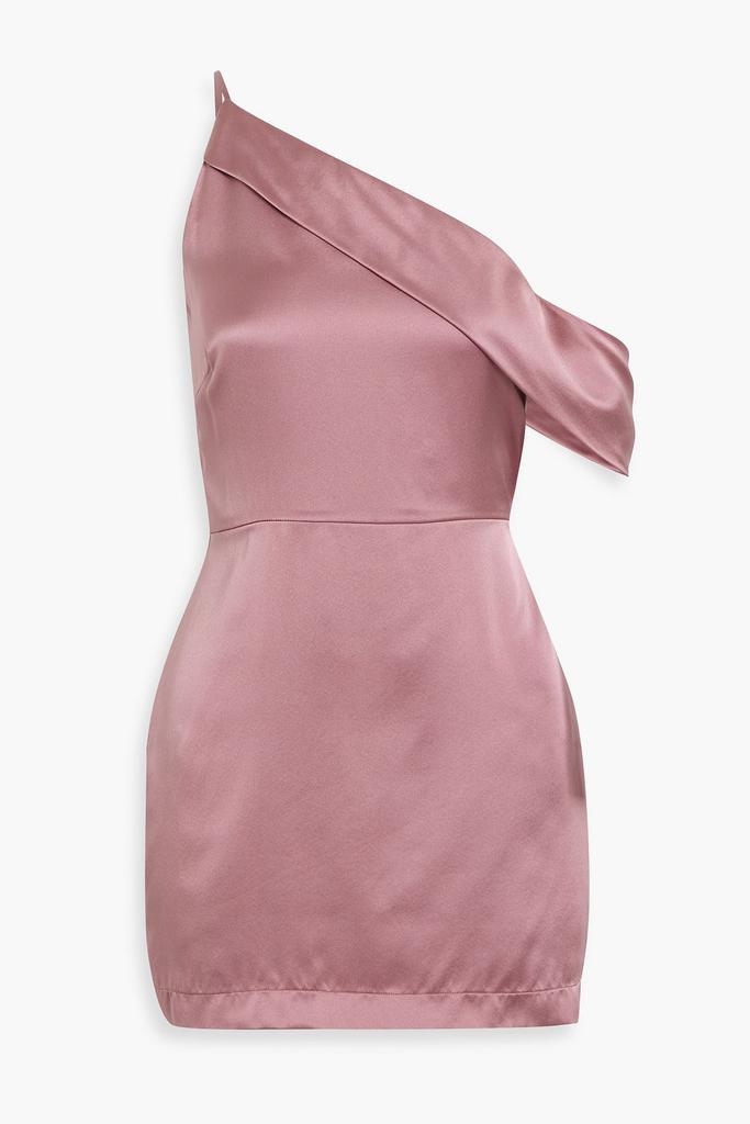Michelle Mason One-shoulder draped silk-satin mini dress