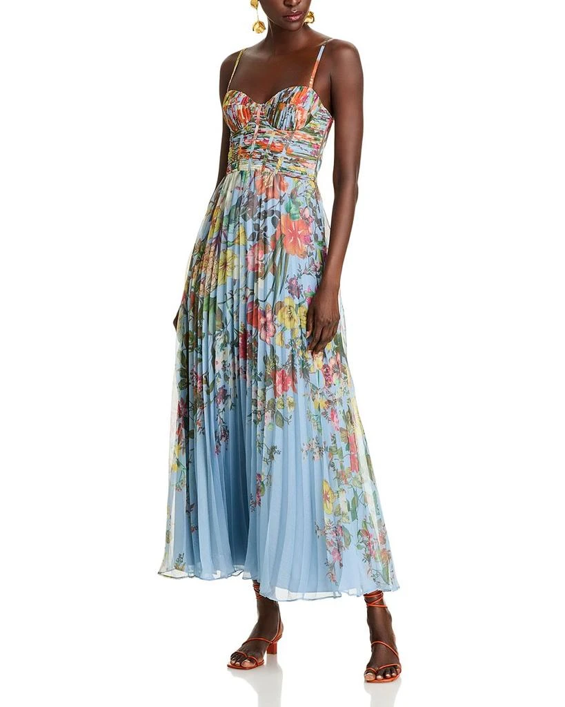 AQUA Pleated Floral Dress - Exclusive 3