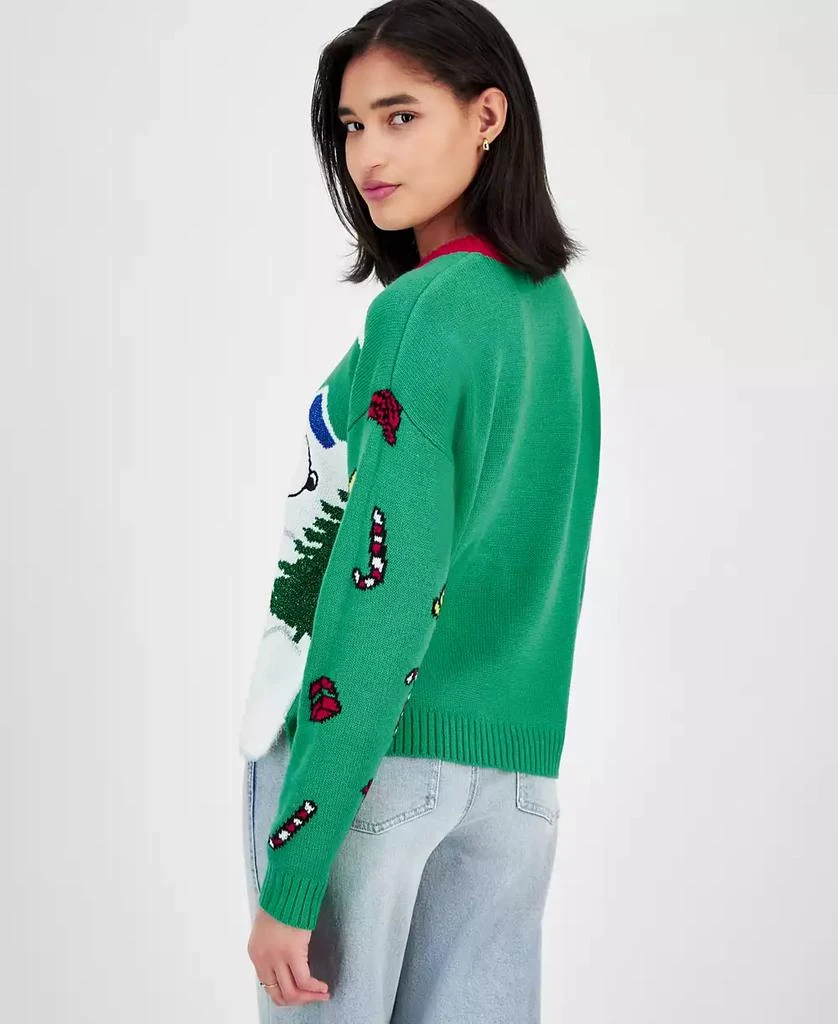 Hooked Up by IOT Juniors' Snoopy and Woodstock Skiing Christmas Sweater 4