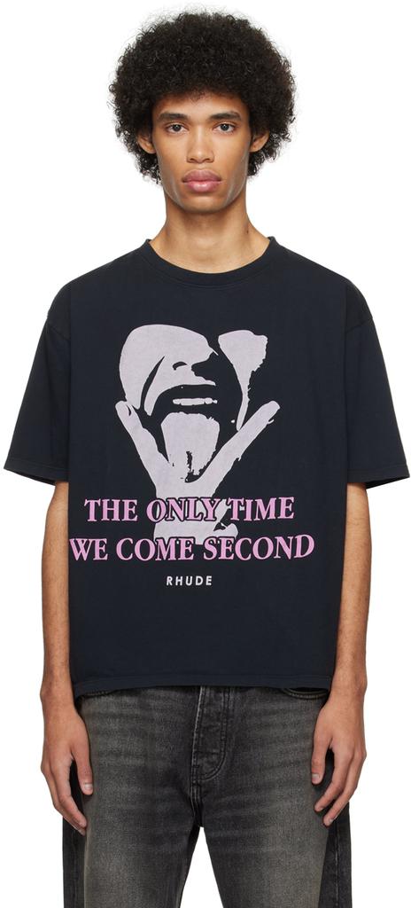 Rhude Black 'Come Second' T-Shirt