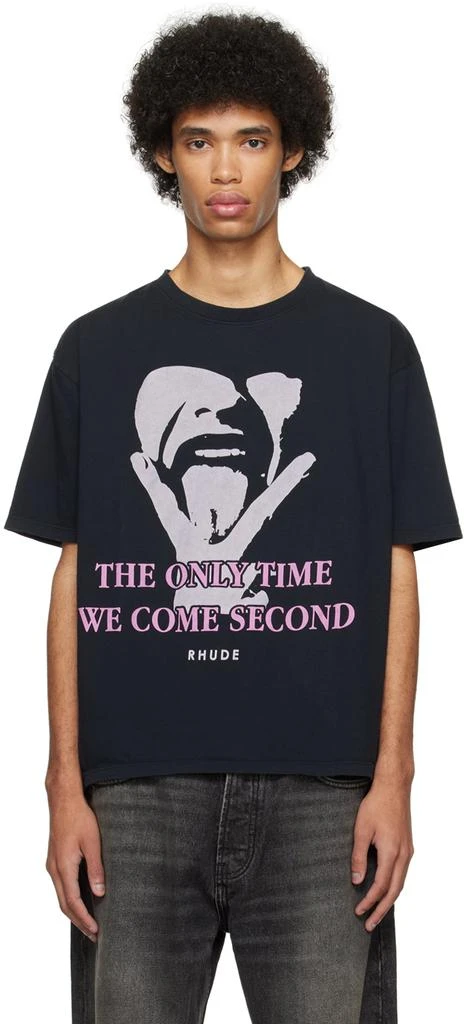 Rhude Black 'Come Second' T-Shirt 1