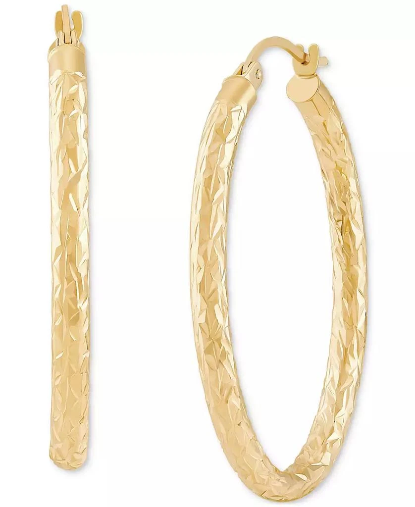 Macy
s Textured Oval Hoop Earrings in 14k Gold, 1-3/8 inch 3