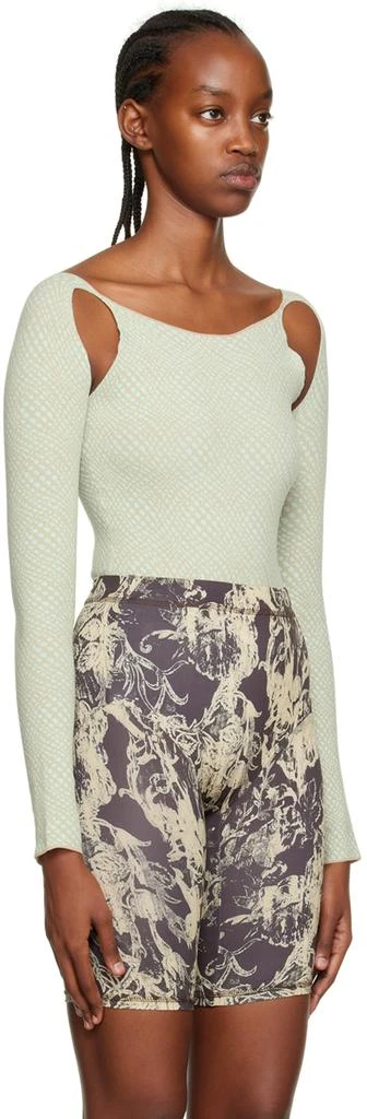 RUI Blue & Beige Cutout Bodysuit 2