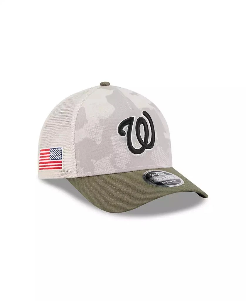 New Era Men's Light Beige/Olive Washington Nationals 2025 Armed Forces Day 9FORTY M-Crown A-Frame Adjustable Hat 2