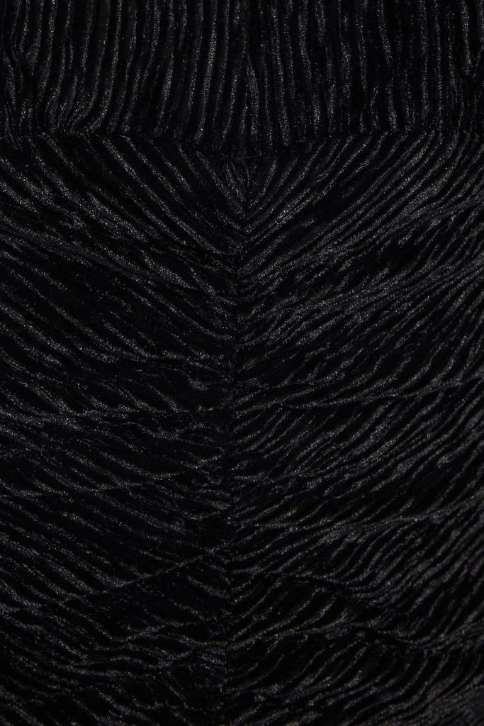 REBECCA VALLANCE Senna ruched ribbed velvet mini dress 4
