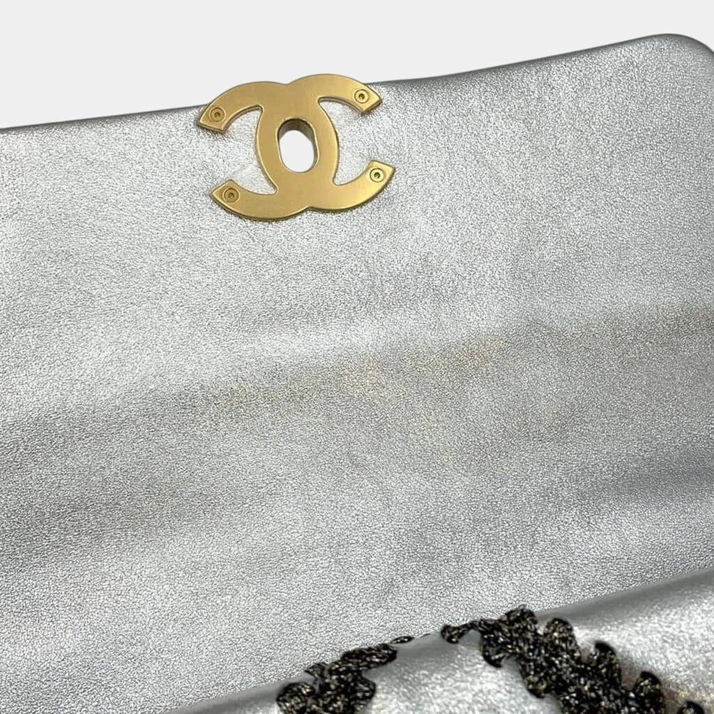 Chanel Chanel Silver Leather 19 Flap Chain Shoulder Bag 5