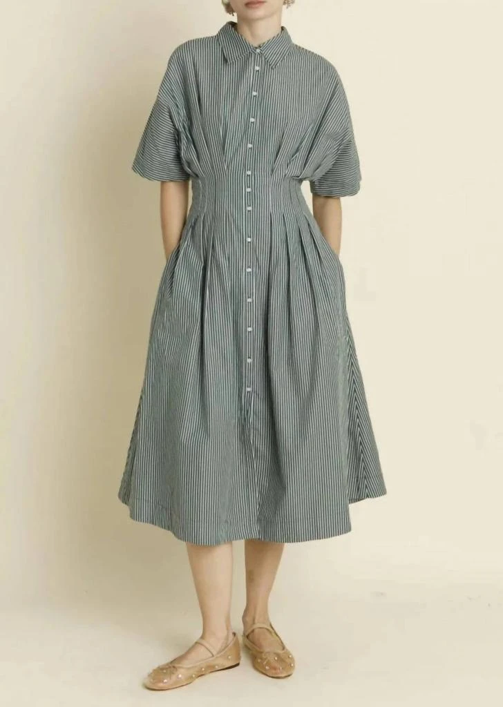 Aureum Aureum - BUTTON FRONT PLEATED MIDI DRESS 1