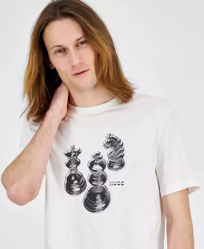 Hugo Boss Men's Short Sleeve Crewneck Chess Graphic T-Shirt 3