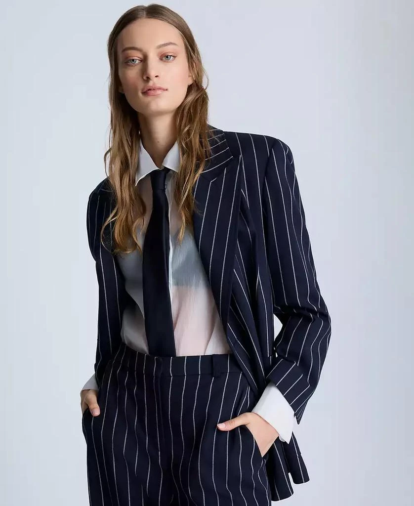 Kenneth Cole Women's Pinstriped Double-Breasted Jacket 1