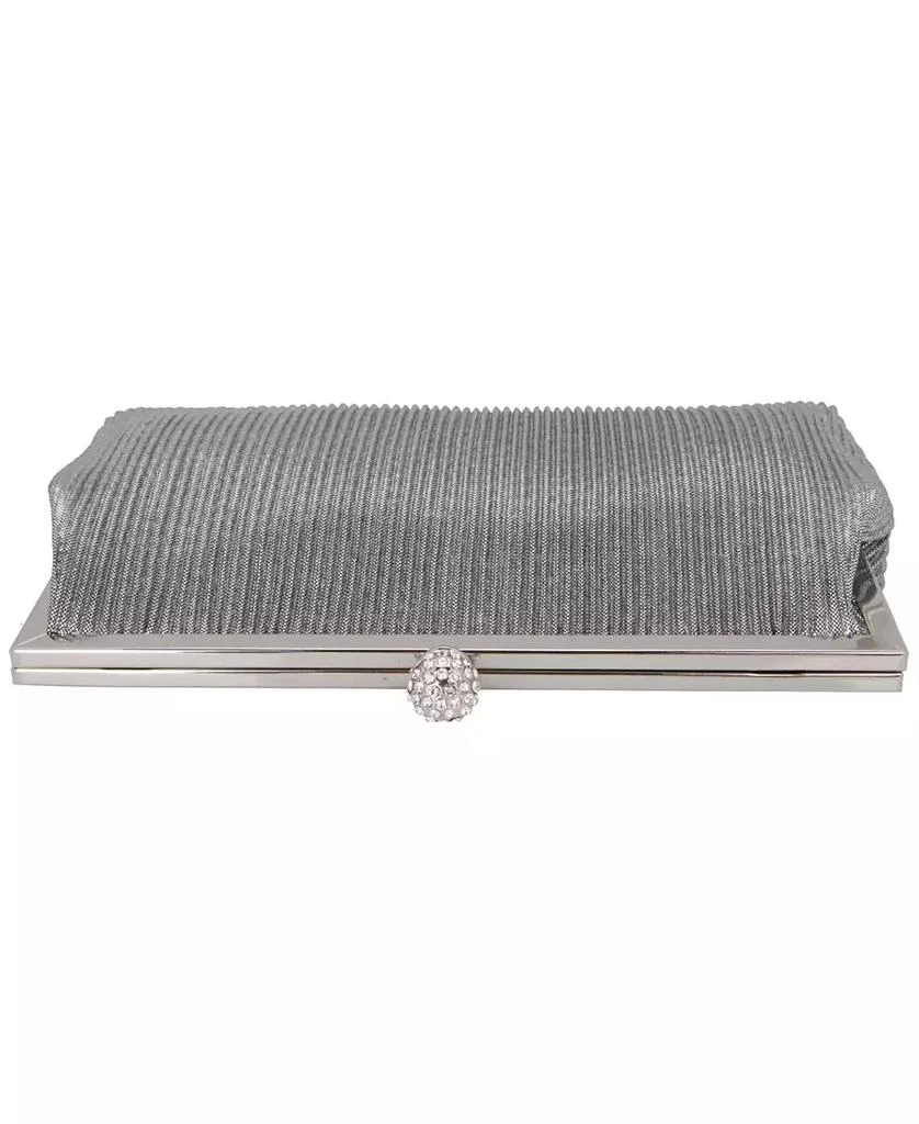 Nina Women's Pleated Metallic Frame Clutch 4