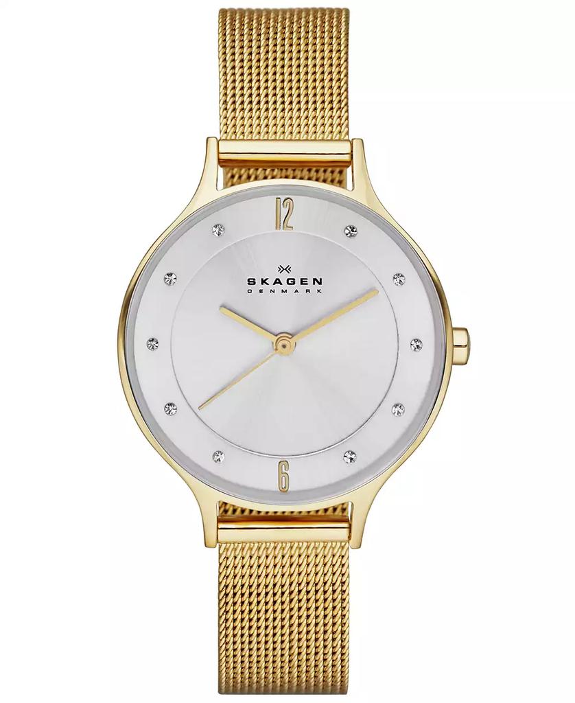 Skagen Women's Anita Gold-Tone Stainless Steel Mesh Bracelet Watch 30mm SKW2150