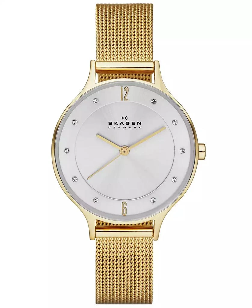 Skagen Women's Anita Gold-Tone Stainless Steel Mesh Bracelet Watch 30mm SKW2150 1