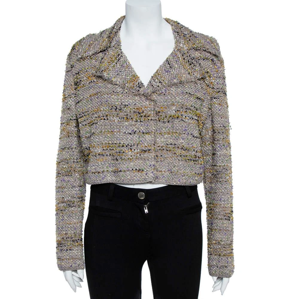 Missoni M Missoni Multicolor Tweed Cropped Blazer L 1