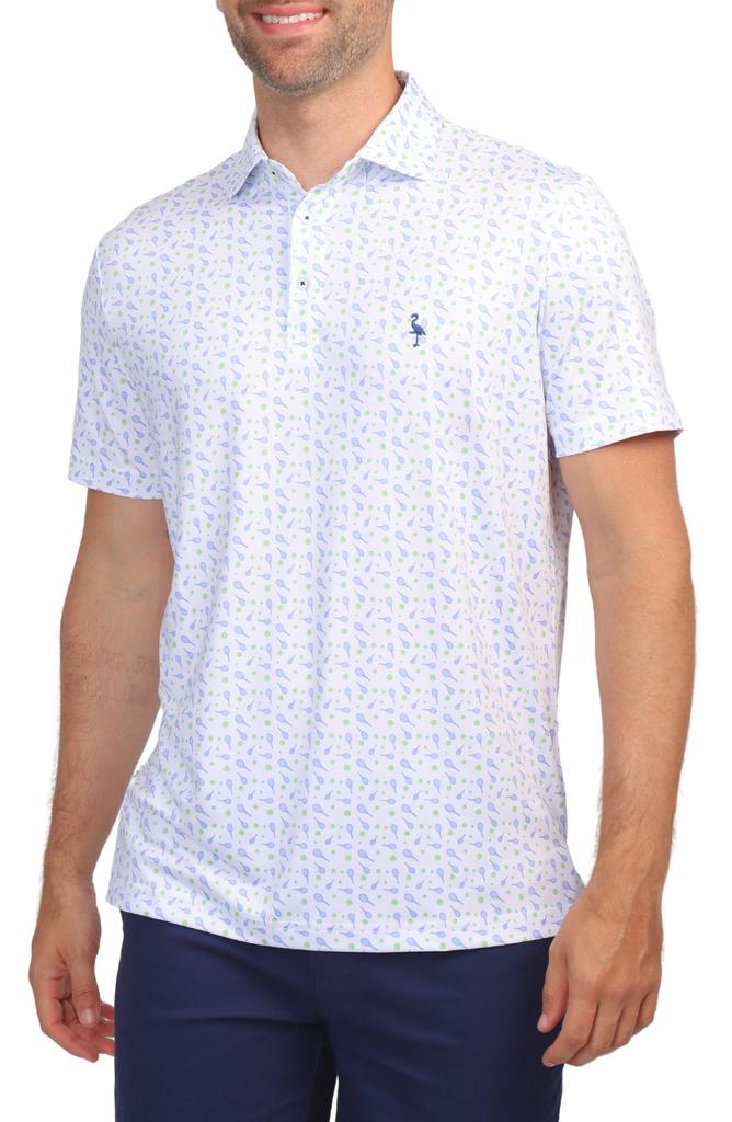 TailorByrd Tennis Racket Print Performance Polo