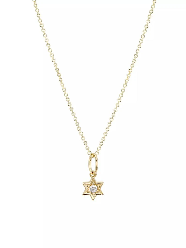 Sydney Evan 14K Yellow Gold &amp; 0.04 TCW Diamond Star Of David Pendant Necklace 1