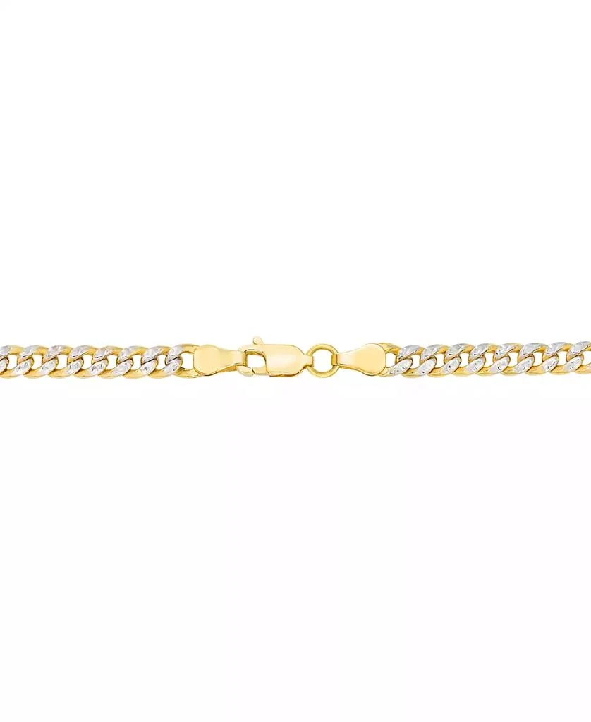 Macy
s Double-Sided Cuban Link Chain Bracelet (4.5mm) in 10k Two-Tone Gold 4