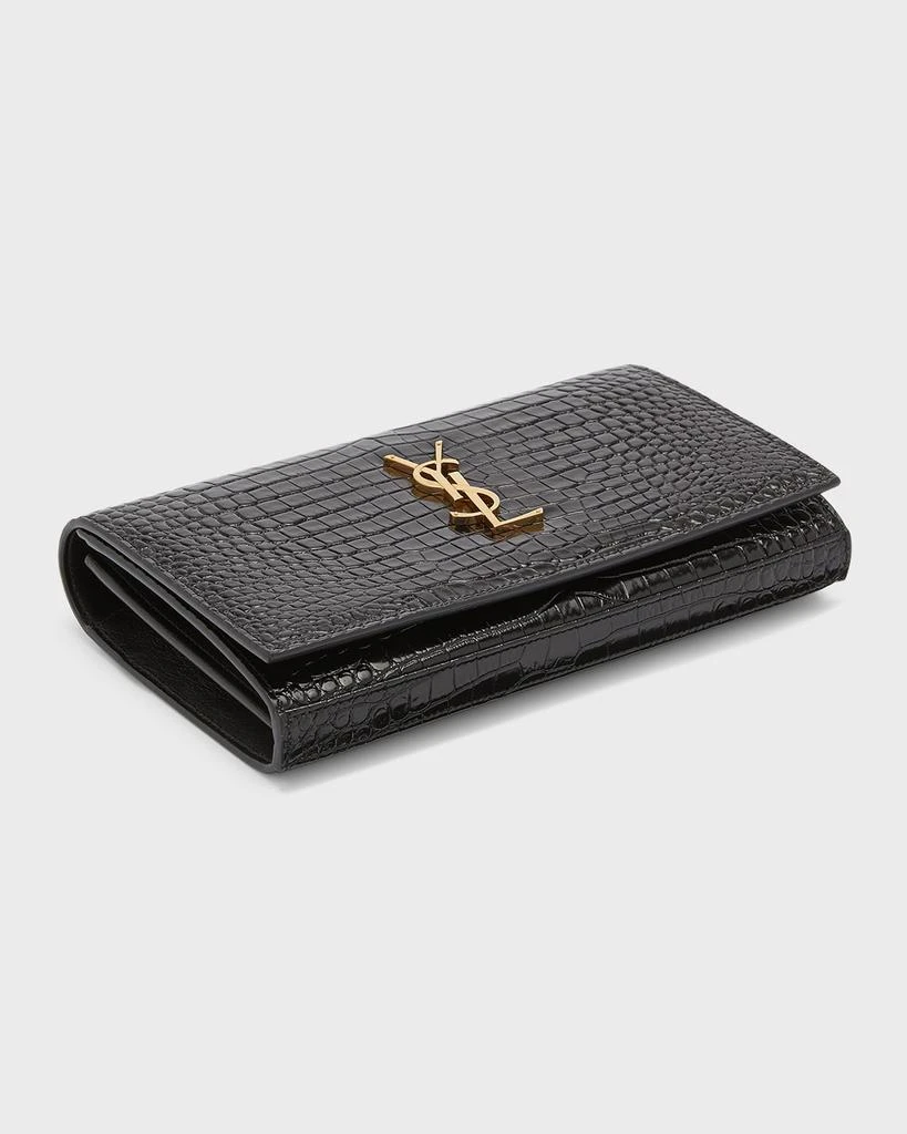 Yves Saint Laurent Cassandra YSL Wallet on Chain in Croc Embossed Leather 2