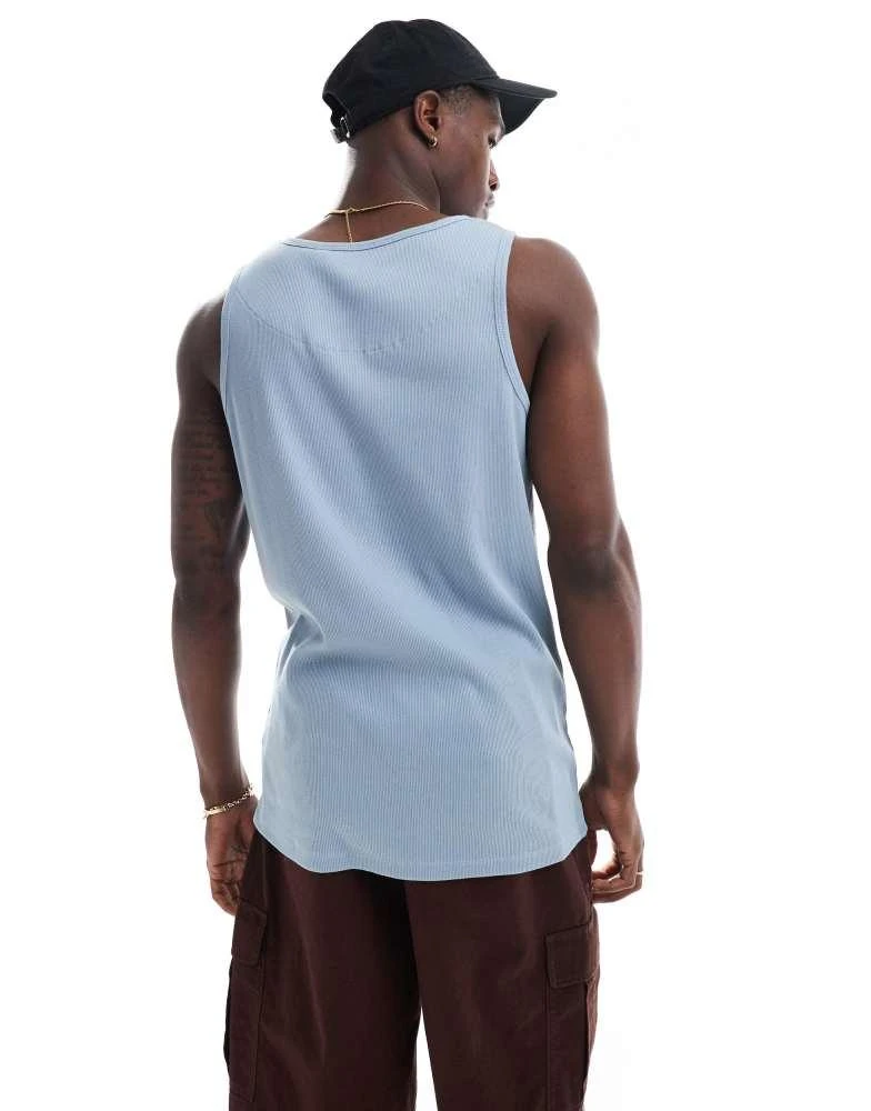 Brave Soul Brave Soul ribbed classic vest in steel blue 4