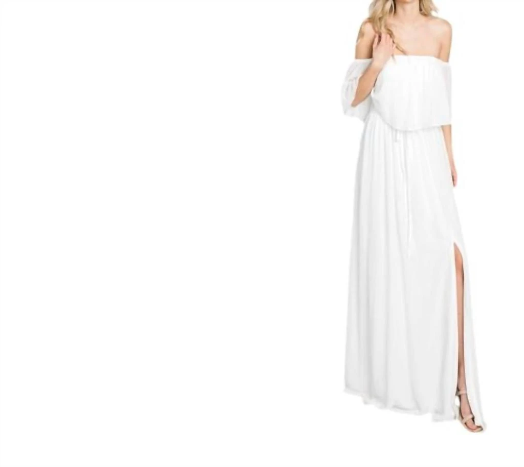 sachin and babi light blue dress Dressime A Line Off The Shoulder Chiffon Long Bridesmaid Dress – dressime main image 1