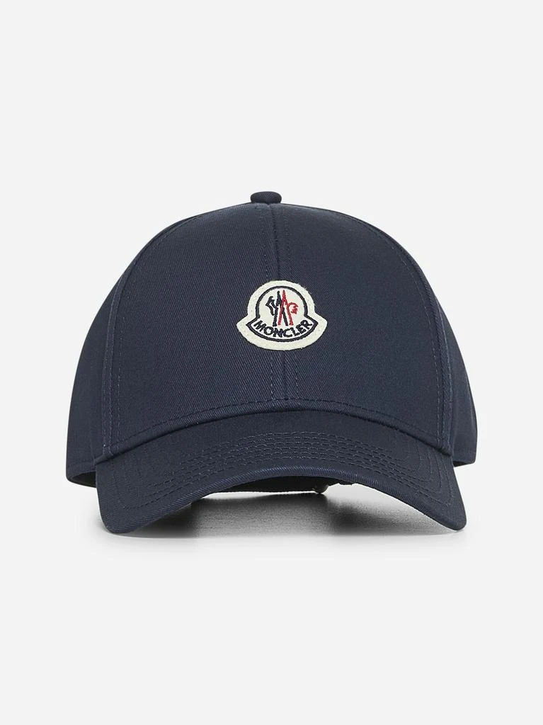 MONCLER Blue gabardine baseball cap 1