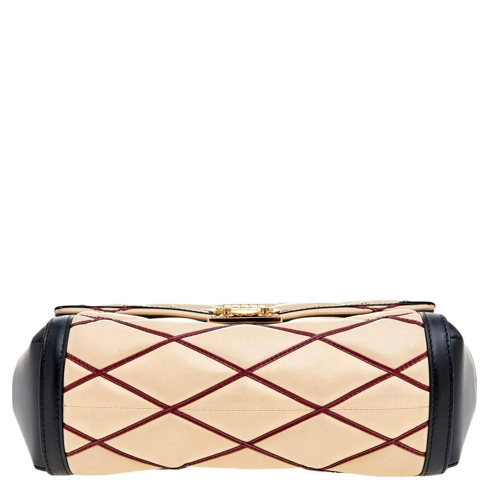 Louis Vuitton Louis Vuitton Beige/Black Leather Malletage Pochette Flap Bag 6