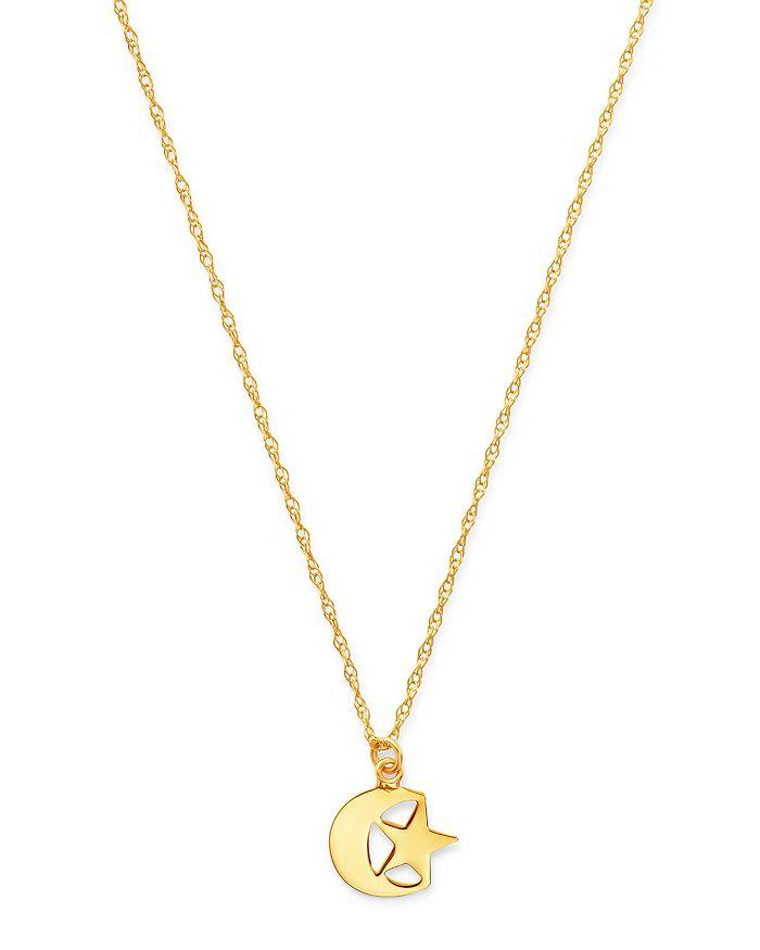 Moon & Meadow Star & Moon Pendant Necklace in 14K Yellow Gold, 18" - Exclusive