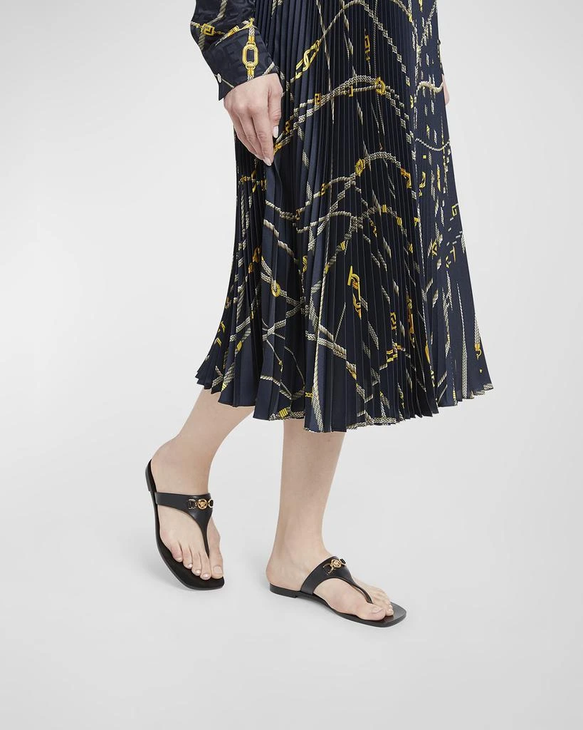Versace Medusa Leather Flat Thong Sandals 2