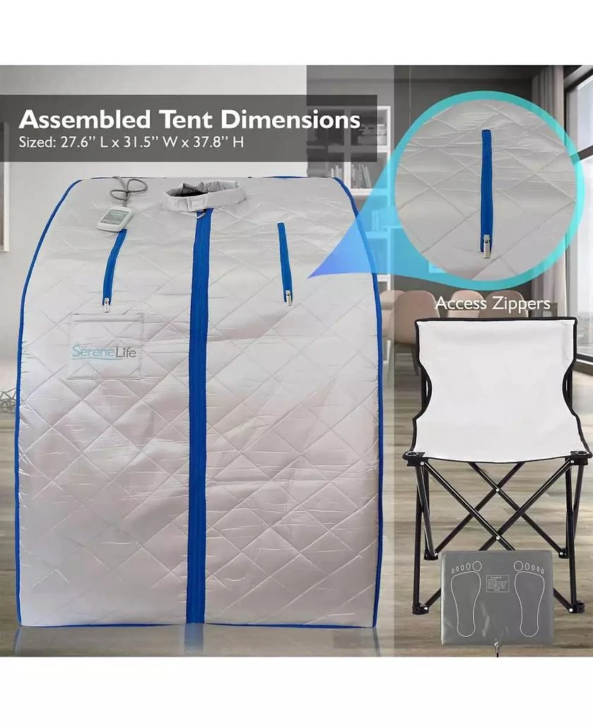 SereneLife Compact 
Portable Infrared Sauna With Foldable Chair 4