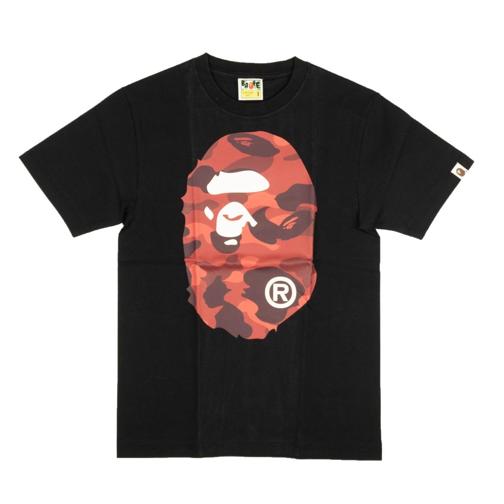 A Bathing Ape Bape Logo Short Sleeve T-Shirt - Black/Red