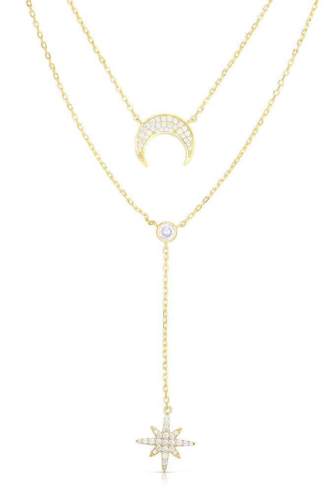 Sphera Milano Sterling Silver & CZ Layered Celestial Necklace