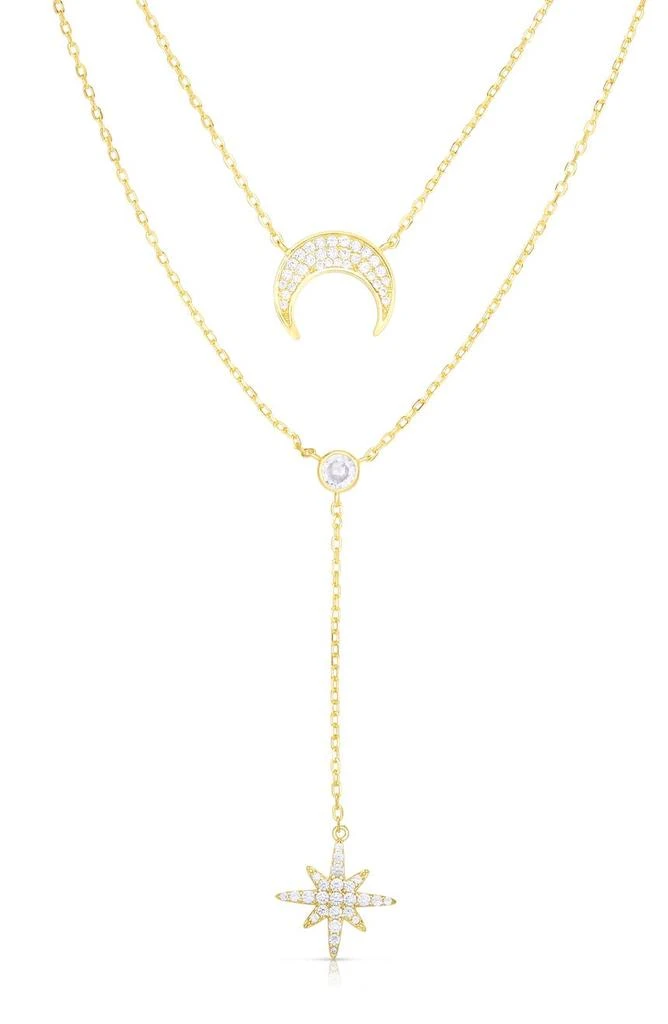 Sphera Milano Sterling Silver & CZ Layered Celestial Necklace 1