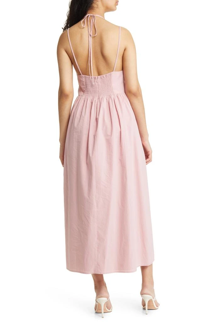 Charles Henry Ruched Halter Sundress 2