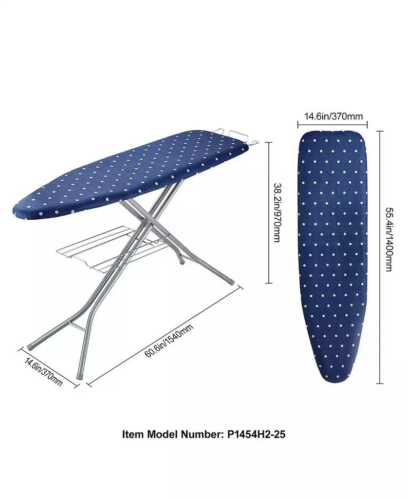 Ecooso Ironing Board with Storage Tray, 55"x15" Surface, 4-Layer Heat-Resistant Cover, 10 Height Adjustments for Home Use 4